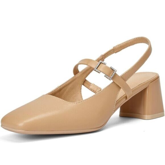 New Slingback Chunky Heel Pumps size 10 - Picture 1 of 12